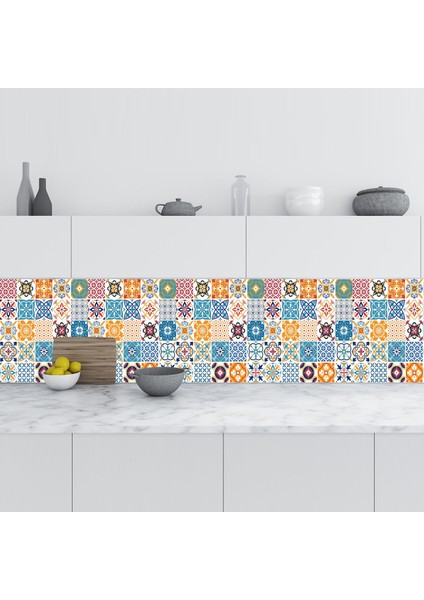 Mutfak Tezgah Arası Folyo Fayans Kaplama Folyosu Fayans Deseni 60X300 cm