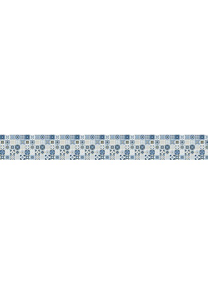 Mutfak Tezgah Arası Folyo Fayans Kaplama Folyosu Mavi Fayans Desen 60X100 cm