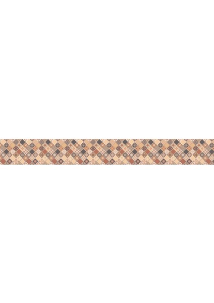 Mutfak Tezgah Arası Folyo Fayans Kaplama Folyosu Kahverengi Fayans Desen 60 x 300 cm