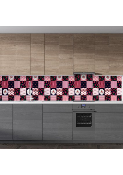 Mutfak Tezgah Arası Folyo Fayans Kaplama Folyosu Kiraz Kalp 60 x 400 cm fiyatları