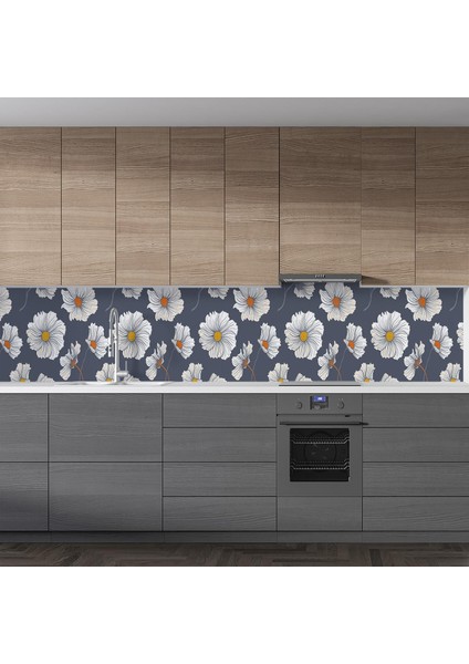 Mutfak Tezgah Arası Folyo Fayans Kaplama Folyosu Papatya Çizim 60 x 300 cm fiyatları