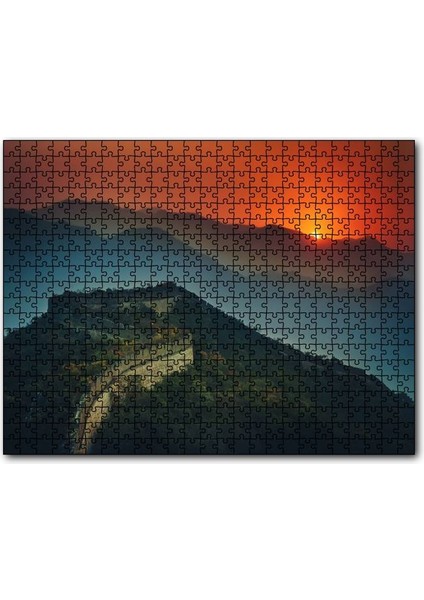 Günbatımı Çin Seddi 120 Parça Puzzle Yapboz Mdf (Ahşap)