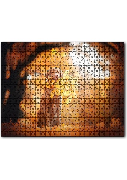 Golden Retriever Sonbahar Yaprakları 120 Parça Puzzle Yapboz Mdf (Ahşap)