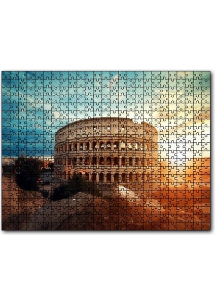 Italya Roma Tarihi Colosseum 120 Parça Puzzle Yapboz Mdf (Ahşap)
