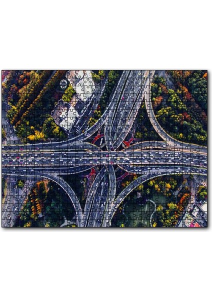 Kuşbakışı Otoyollar ve Viyadükler 255 Parça Puzzle Yapboz Mdf (Ahşap)