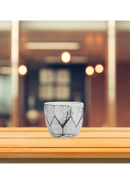 Ebabil Serisi Beyaz Siyah Saksı 3 Adet