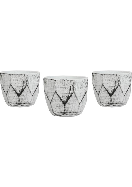 Ebabil Serisi Beyaz Siyah Saksı 3 Adet fiyatları