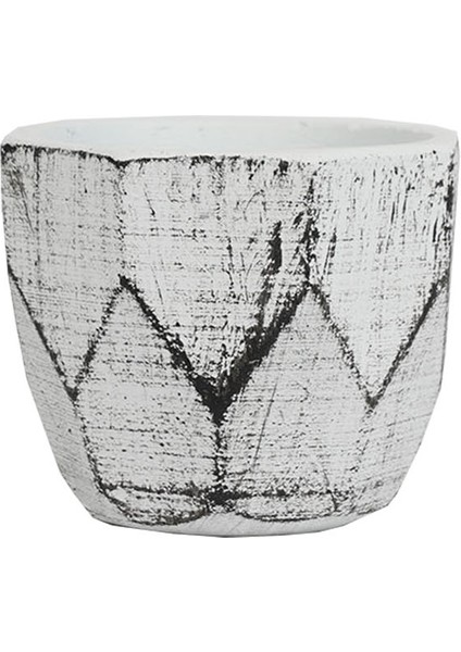 Ebabil Serisi Beyaz Siyah Saksı 3 Adet modelleri