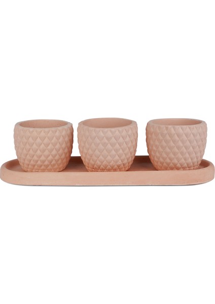 Eti Serisi Fiyu Kiremit Rengi 3 Lü Saksı Seti fiyatları