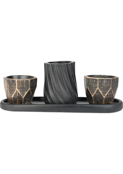 Eti Serisi Kumru Ebabil Siyah Altın 3 Lü Saksı Seti fiyatları