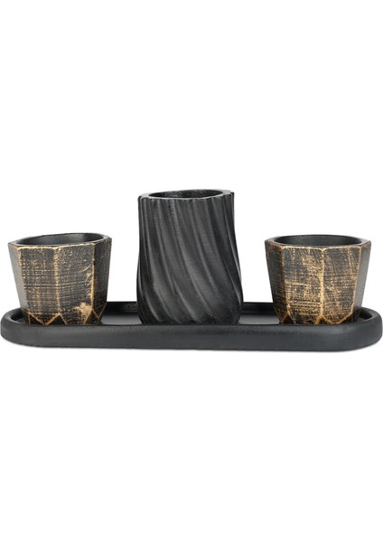 Eti Serisi Kumru Toygar Siyah Altın 3 Lü Saksı Seti fiyatları