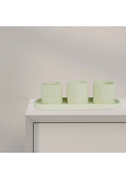 Eti Serisi Toy Su Yeşili 3 Lü Saksı Seti