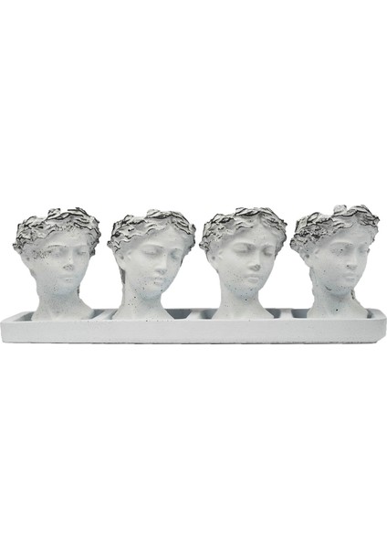 Hitit Serisi Helen Beyaz Siyah 4 Lü Saksı Seti fiyatları