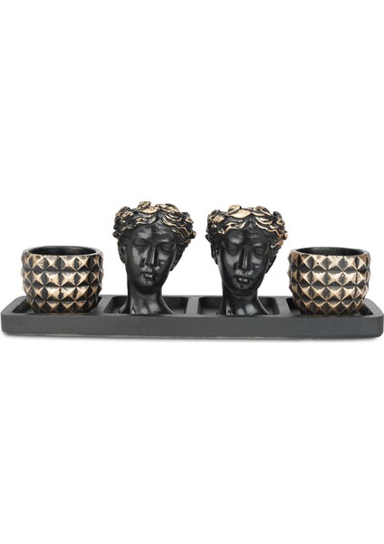 Hitit Serisi Truva Turna Siyah Altın 4 Lü Saksı Seti fiyatları