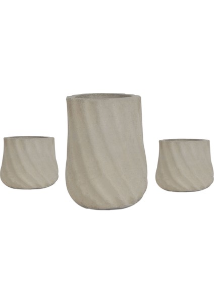 Kumru Serisi Gri Saksı 3 Adet fiyatları