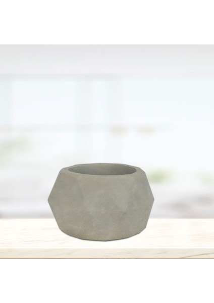 Likya Serisi Gri Prizma Saksı