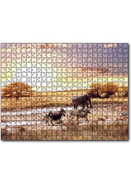 Savanada Filler Zebralar ve Antiloplar 120 Parça Puzzle Yapboz Mdf (Ahşap)