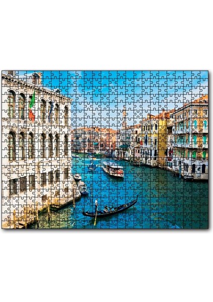Venedik Büyük Kanal ve Binalar 255 Parça Puzzle Yapboz Mdf (Ahşap)