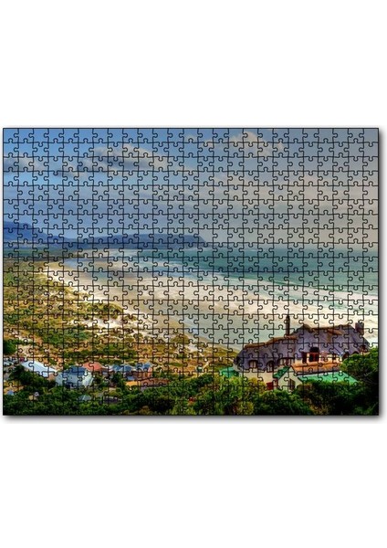 Atlantik Okyanusunda Sahil Kasabası 500 Parça Puzzle Yapboz Mdf (Ahşap)