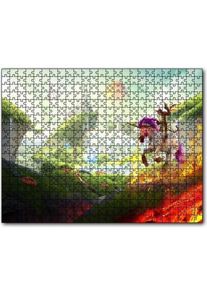 Çizmeli Kedi ve Unicornun Şato Saldırısı 120 Parça Puzzle Yapboz Mdf (Ahşap)