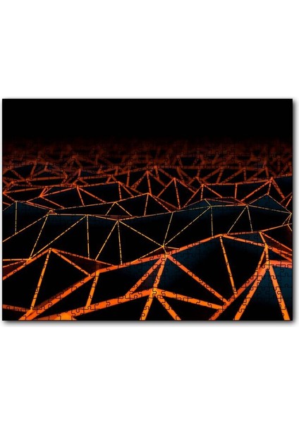 Turuncu Üçgenlerden Oluşan 3D Yüzey 120 Parça Puzzle Yapboz Mdf (Ahşap)