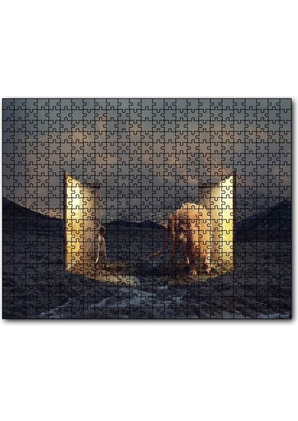 Uyurgezer Kız ve Narnia Aslanı 255 Parça Puzzle Yapboz Mdf (Ahşap)