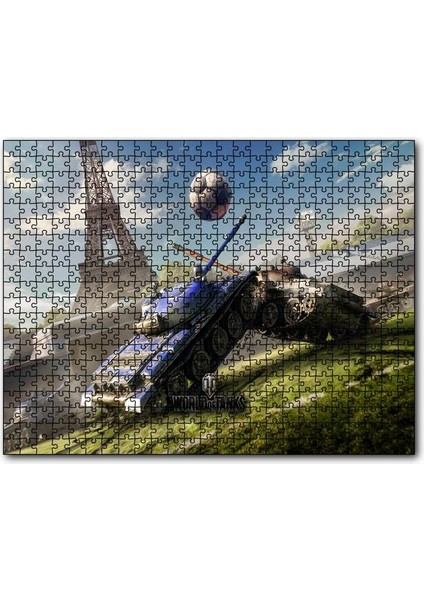 World Of Tanks Paris'te Futbol 120 Parça Puzzle Yapboz Mdf (Ahşap)