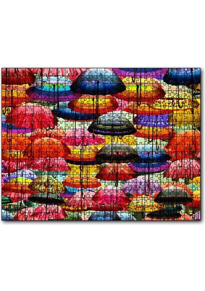 Rengarenk Şemsiyeler 120 Parça Puzzle Yapboz Mdf (Ahşap)