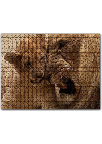 Erkek Aslan ve Evladı 1000 Parça Puzzle Yapboz Mdf(Ahşap)