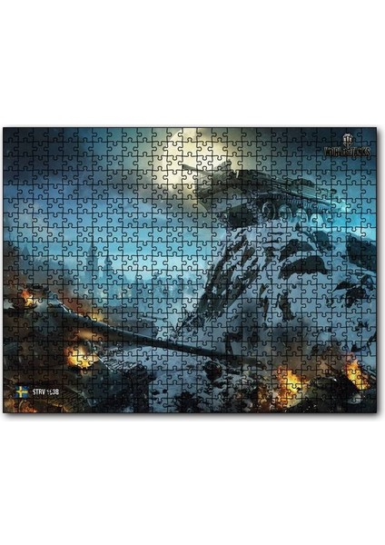 World Of Tanks Isveç Tank Destroyeri 120 Parça Puzzle Yapboz Mdf (Ahşap)