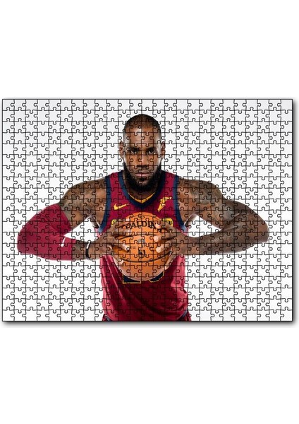 Nba Lebron James Cleveland Cavaliers Bordo Forma 500 Parça Puzzle Yapboz Mdf (Ahşap)