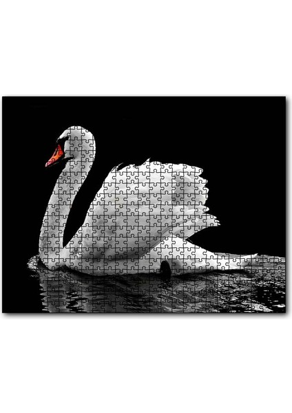 Göldeki Beyaz Kuğu Monochrome 120 Parça Puzzle Yapboz Mdf (Ahşap)
