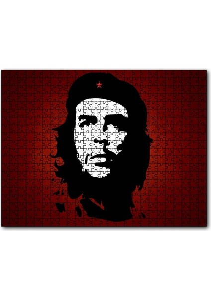 Che Guevara Kırmızı Zemine Gölge Sanatı 120 Parça Puzzle Yapboz Mdf (Ahşap)