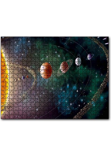 Güneş Sistemi ve Yörüngede Gezegenler 120 Parça Puzzle Yapboz Mdf (Ahşap)
