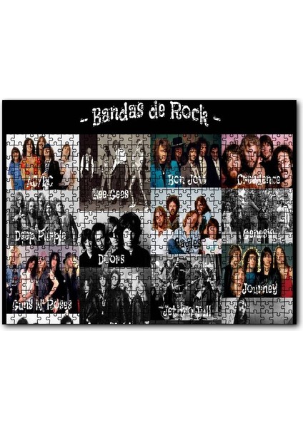 Rock Grupları 255 Parça Puzzle Yapboz Mdf (Ahşap)