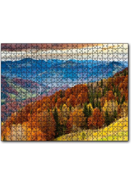 Sonbahar Renklerinde Orman ve Dağlar 120 Parça Puzzle Yapboz Mdf (Ahşap)