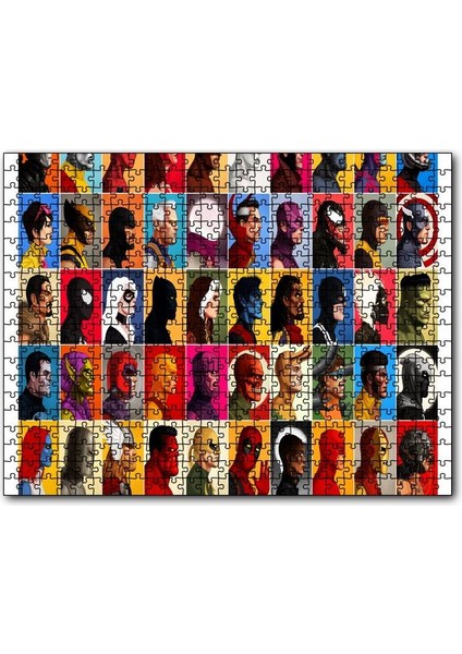 Tüm Süper Kahramanlar Vesikalık 120 Parça Puzzle Yapboz Mdf (Ahşap)