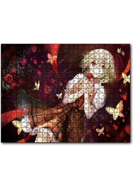 Anime Kız Yuuka Kazami 255 Parça Puzzle Yapboz Mdf (Ahşap)