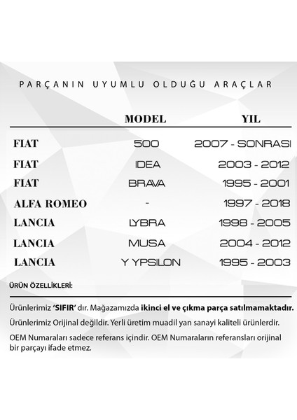 Fiat / Alfa Romeo / Lancia Için Motor Kaput Lastiği Vidası fiyatları