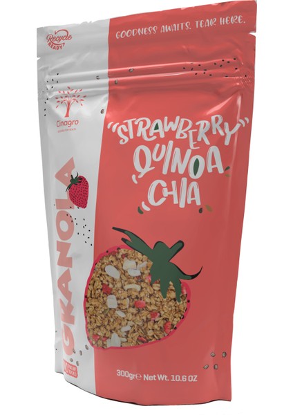 Çilek Kinoa Çiya Tohumlu Granola