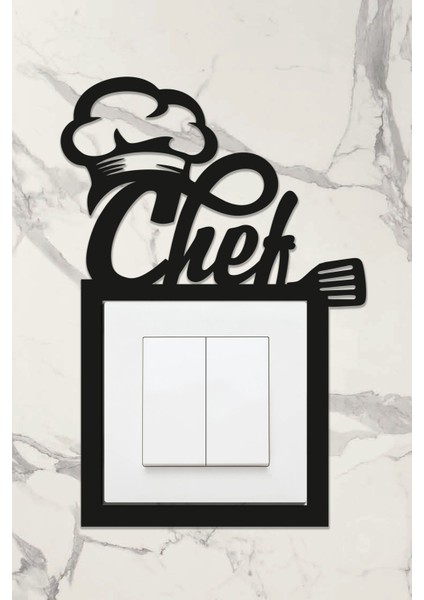 Ahşap Priz Çerçevesi Chef Temalı