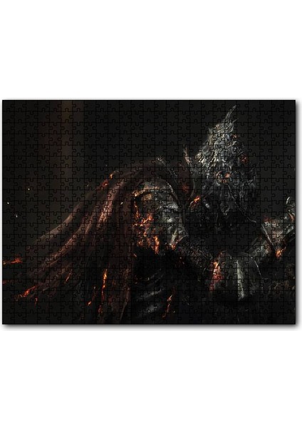 Viking Yanan Zırh Siyah Arkaplan 120 Parça Puzzle Yapboz Mdf (Ahşap)