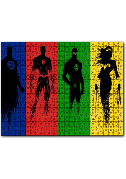 Cakapuzzle Süperman Flash Green Lantern Wonder Woman 255 Parça Puzzle Yapboz Mdf (Ahşap)