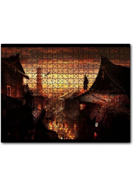 Assassins Creed 5 Günbatımı ve Çatılardaki Suikastçi 120 Parça Puzzle Yapboz Mdf (Ahşap)