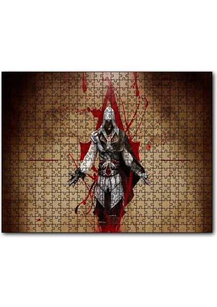 Assassins Creed Suikastçi ve Leonardo Çizimi 1000 Parça Puzzle Yapboz Mdf(Ahşap)