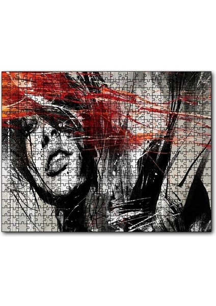 Kadın Çizim Görseli 120 Parça Puzzle Yapboz Mdf (Ahşap)