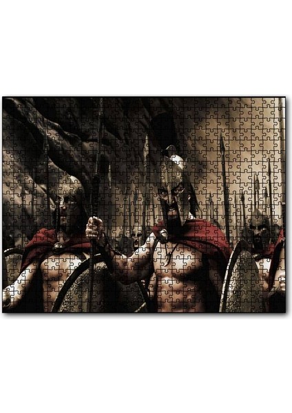 300 Spartalı Mızraklı Savaşçılar 120 Parça Puzzle Yapboz Mdf (Ahşap)