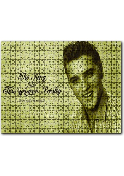 Kral Elvis Aaron Presley Sepya Portre 120 Parça Puzzle Yapboz Mdf (Ahşap)