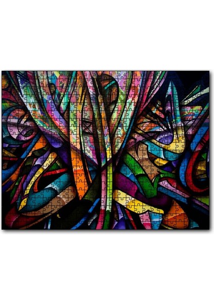 Graffiti Içiçe Renkli Harfler 1000 Parça Puzzle Yapboz Mdf(Ahşap)