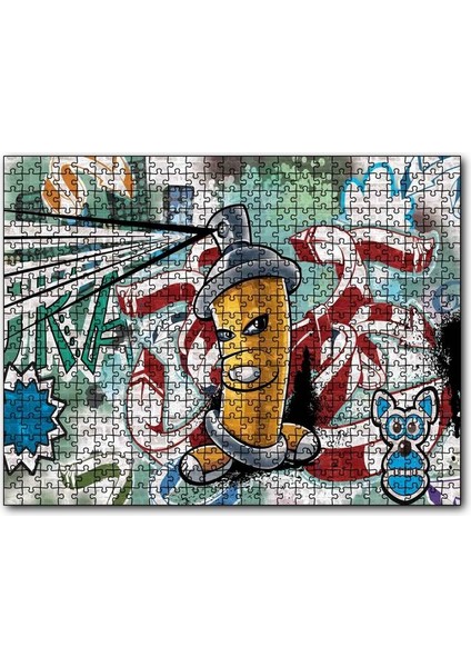 Graffiti Sokak Boyama Sanatı Sprey 255 Parça Puzzle Yapboz Mdf (Ahşap)